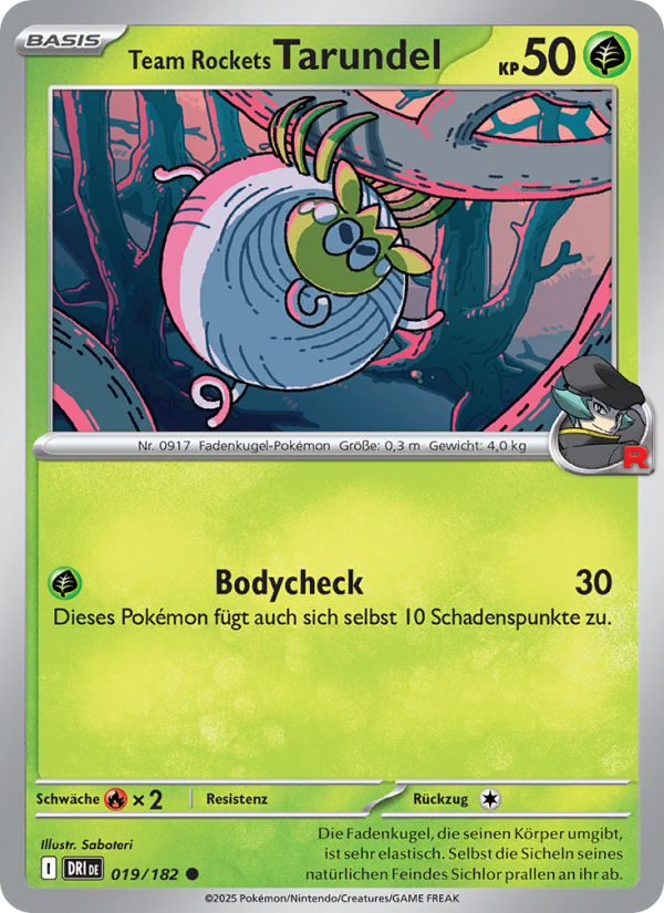Team Rockets Tarundel 019 — Destined Rivals (German Pokémon TCG card)
