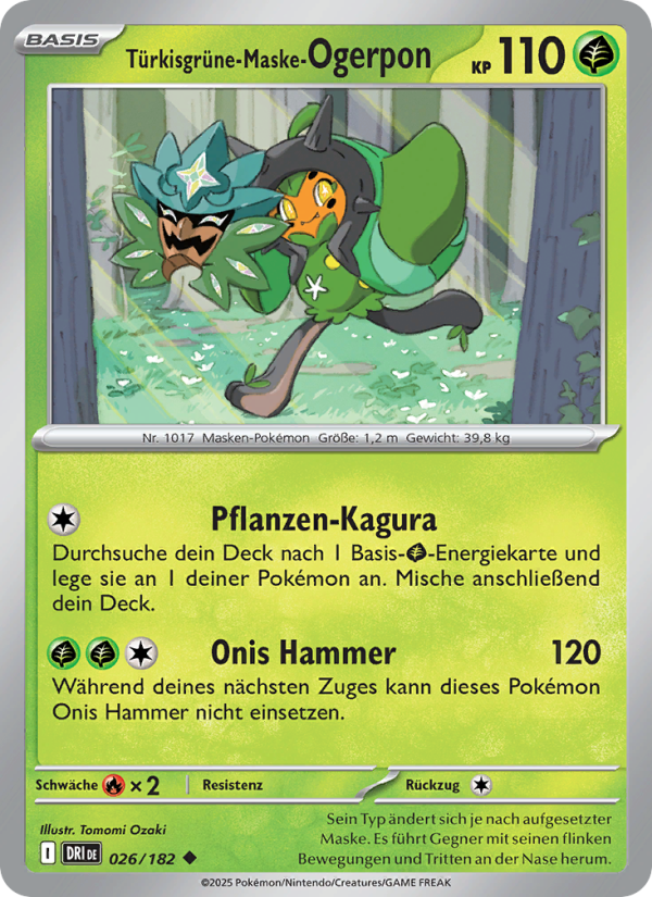 Türkisgrüne-Maske-Ogerpon 026 — Destined Rivals (German Pokémon TCG card)