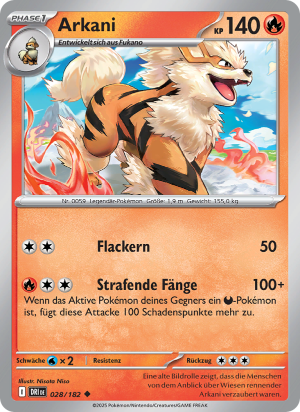 Arkani 028 — Destined Rivals (German Pokémon TCG card)