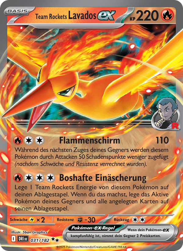 Team Rockets Lavados-ex 031 — Destined Rivals (German Pokémon TCG card)