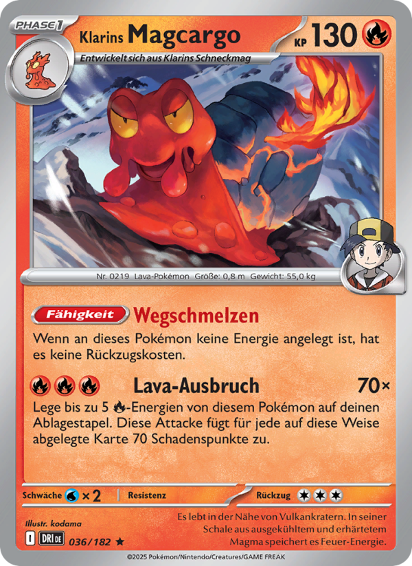 Klarins Magcargo 036 — Destined Rivals (German Pokémon TCG card)
