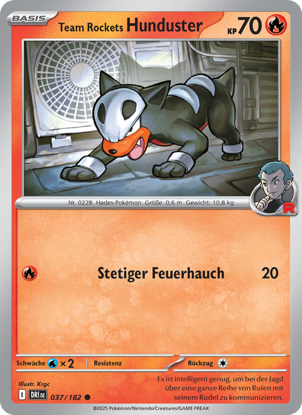 Team Rockets Hunduster 037 — Destined Rivals (German Pokémon TCG card)