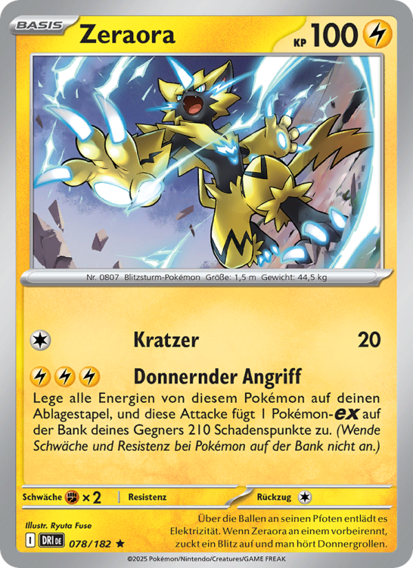 Zeraora 078 — Destined Rivals (German Pokémon TCG card)
