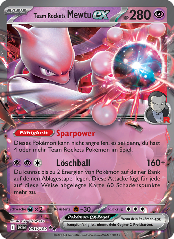 Team Rockets Mewtu-ex 081 — Destined Rivals (German Pokémon TCG card)