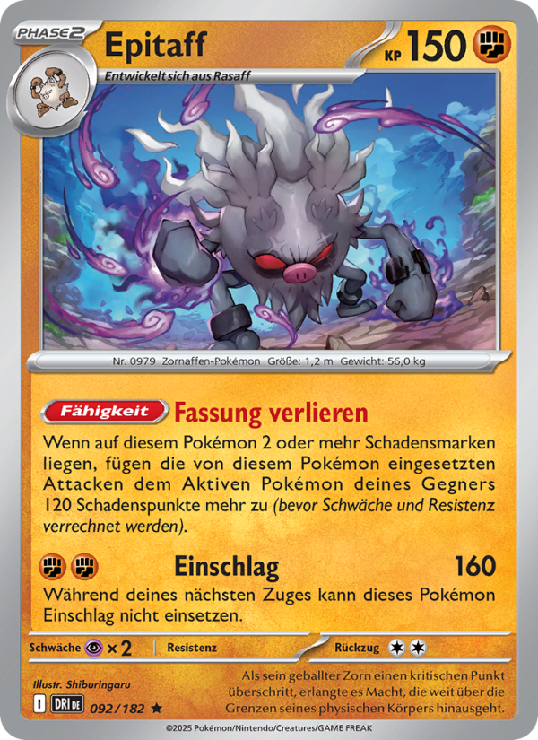 Epitaff 092 — Destined Rivals (German Pokémon TCG card)