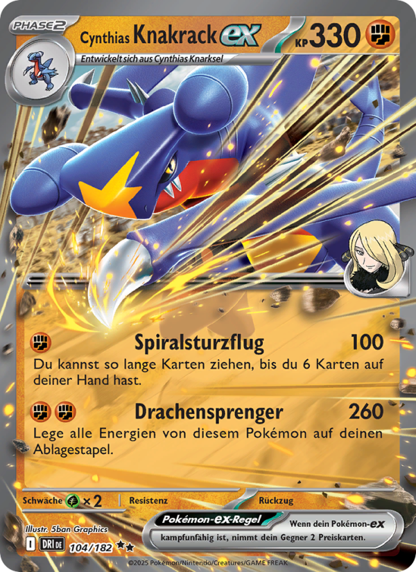 Cynthias Knakrack-ex 104 — Destined Rivals (German Pokémon TCG card)