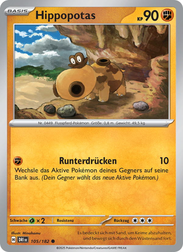 Hippopotas 105 — Destined Rivals (German Pokémon TCG card)