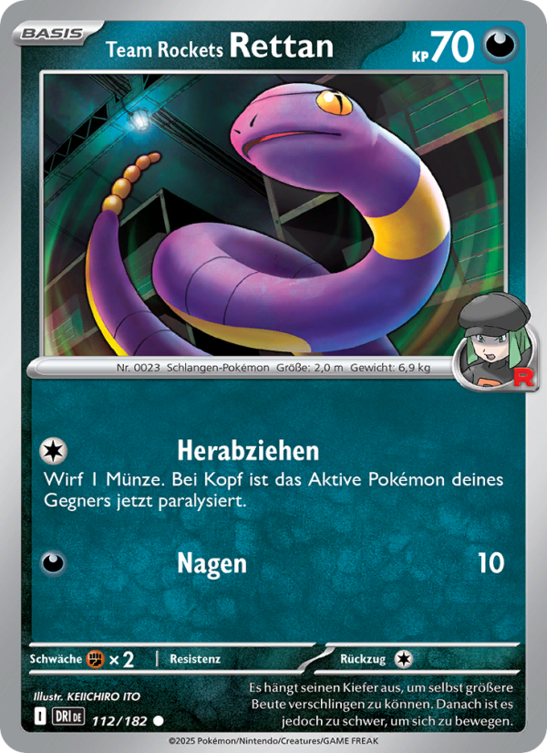 Team Rockets Rettan 112 — Destined Rivals (German Pokémon TCG card)