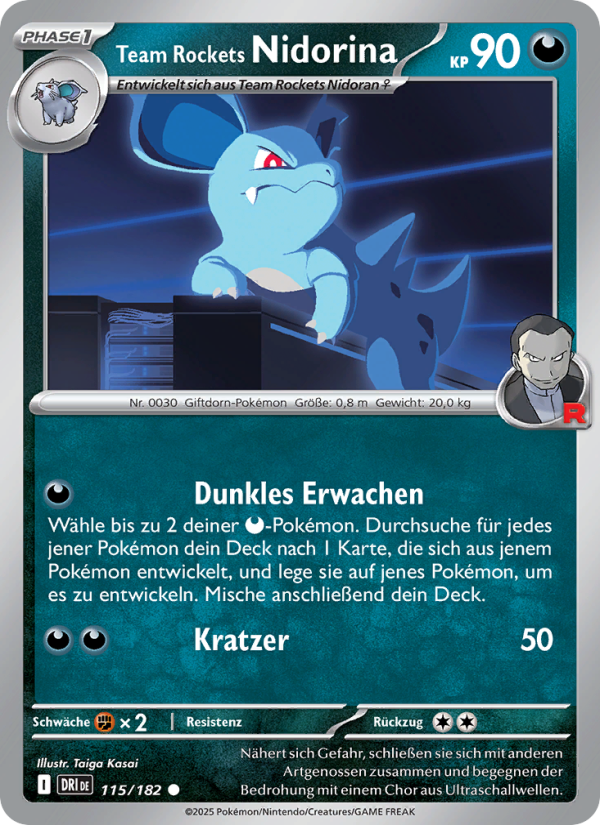Team Rockets Nidorina 115 — Destined Rivals (German Pokémon TCG card)