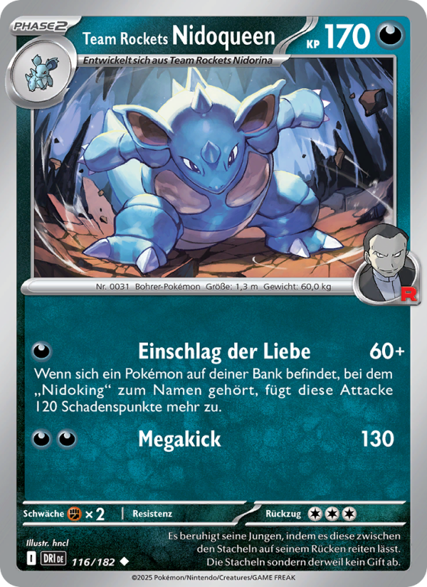Team Rockets Nidoqueen 116 — Destined Rivals (German Pokémon TCG card)
