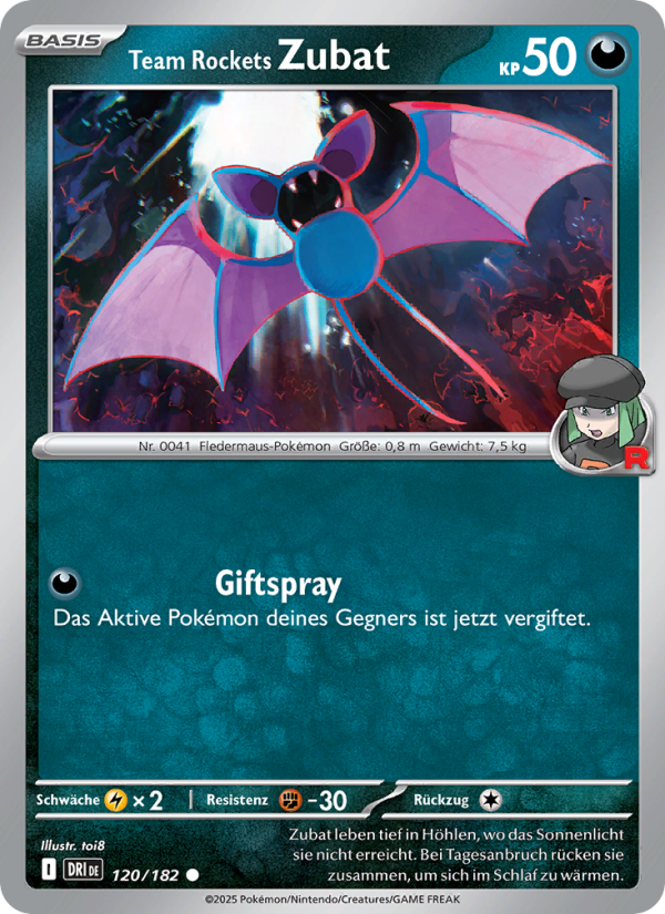 Team Rockets Zubat 120 — Destined Rivals (German Pokémon TCG card)