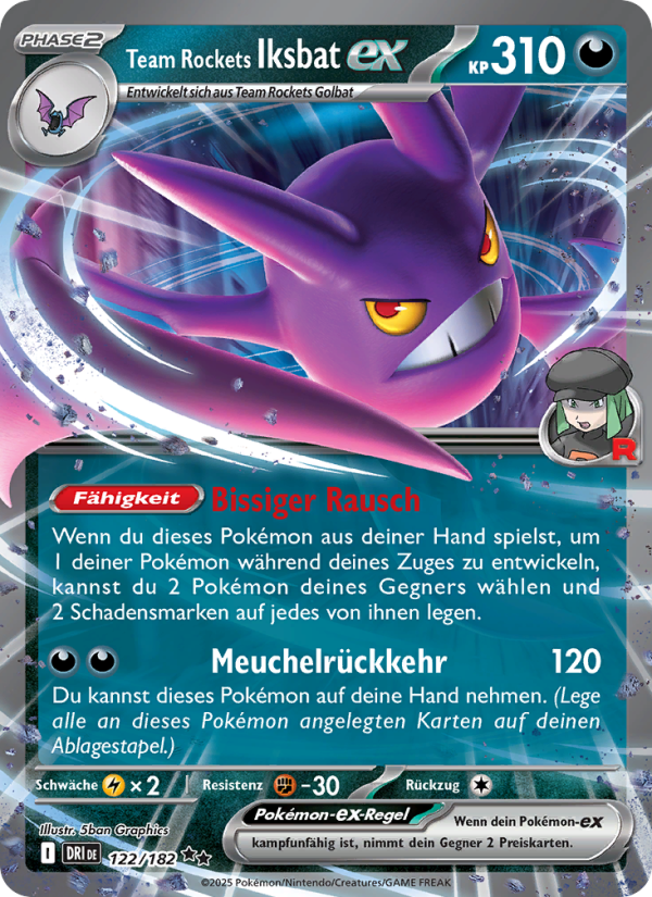 Team Rockets Iksbat-ex 122 — Destined Rivals (German Pokémon TCG card)