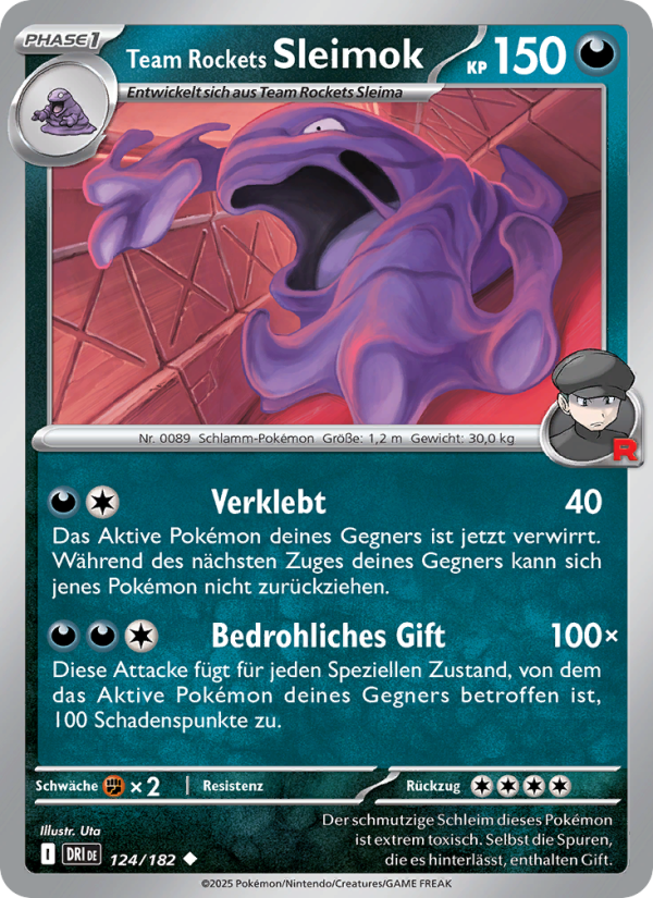 Team Rockets Sleimok 124 — Destined Rivals (German Pokémon TCG card)