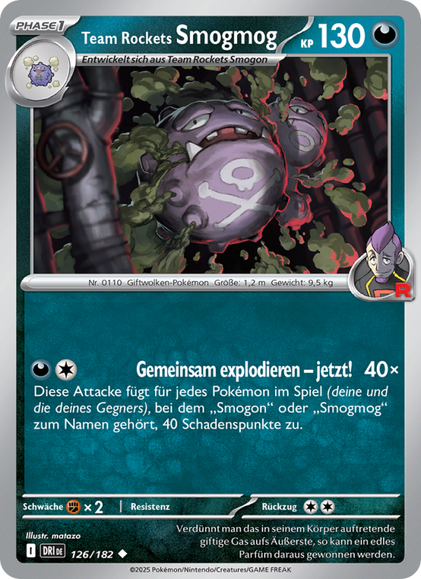 Team Rockets Smogmog 126 — Destined Rivals (German Pokémon TCG card)