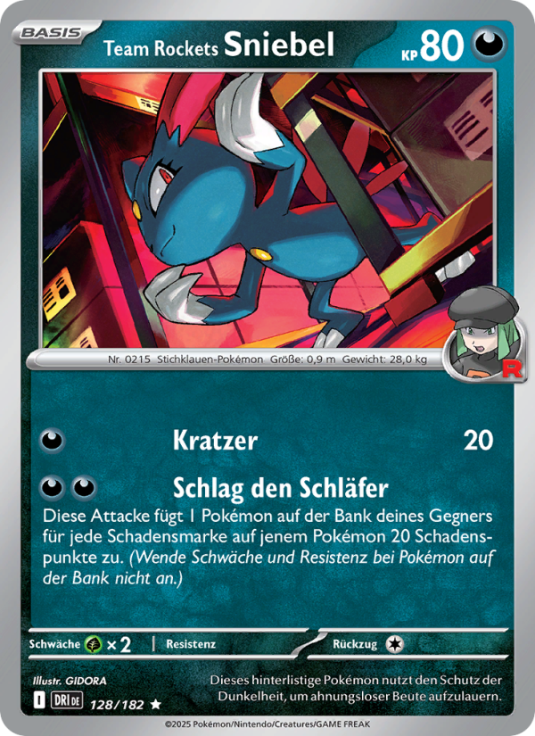 Team Rockets Sniebel 128 — Destined Rivals (German Pokémon TCG card)