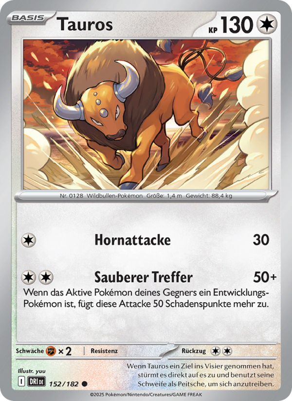 Tauros 152 — Destined Rivals (German Pokémon TCG card)