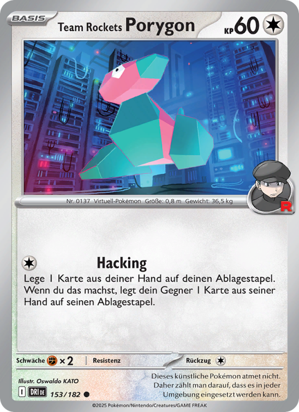 Team Rockets Porygon 153 — Destined Rivals (German Pokémon TCG card)