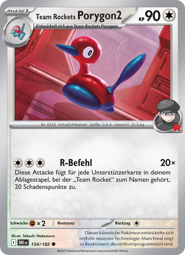 Team Rockets Porygon2 154 — Destined Rivals (German Pokémon TCG card)
