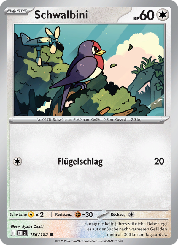 Schwalbini 156 — Destined Rivals (German Pokémon TCG card)