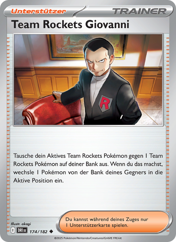 Team Rockets Giovanni 174 — Destined Rivals (German Pokémon TCG card)
