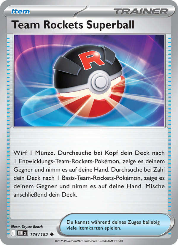 Team Rockets Superball 175 — Destined Rivals (German Pokémon TCG card)