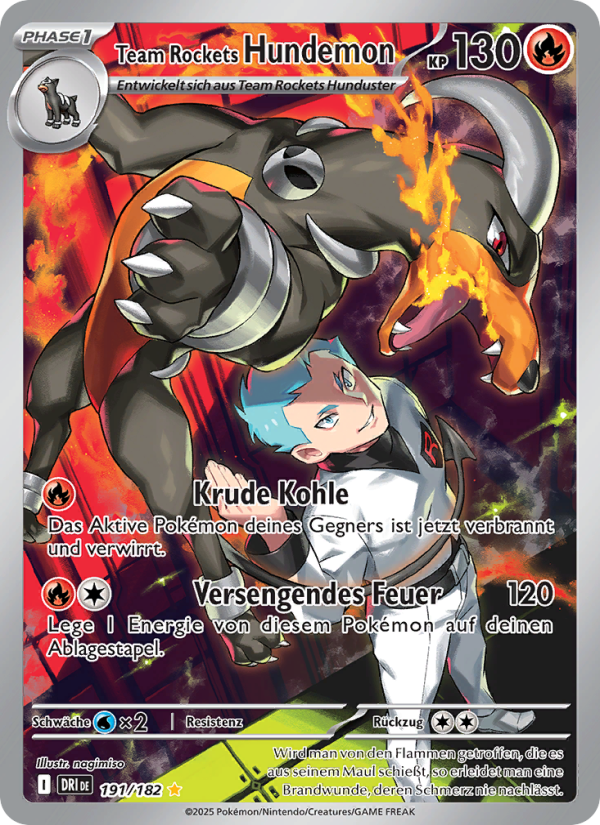 Team Rockets Hundemon 191 — Destined Rivals (German Pokémon TCG card)