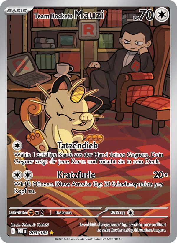 Team Rockets Mauzi 203 — Destined Rivals (German Pokémon TCG card)