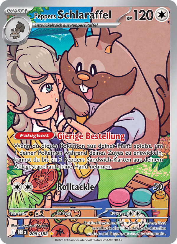 Peppers Schlaraffel 205 — Destined Rivals (German Pokémon TCG card)