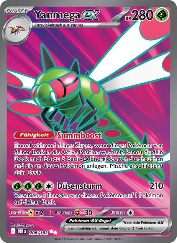 Yanmega-ex 206 — Destined Rivals (German Pokémon TCG card)