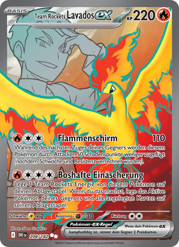 Team Rockets Lavados-ex 208 — Destined Rivals (German Pokémon TCG card)