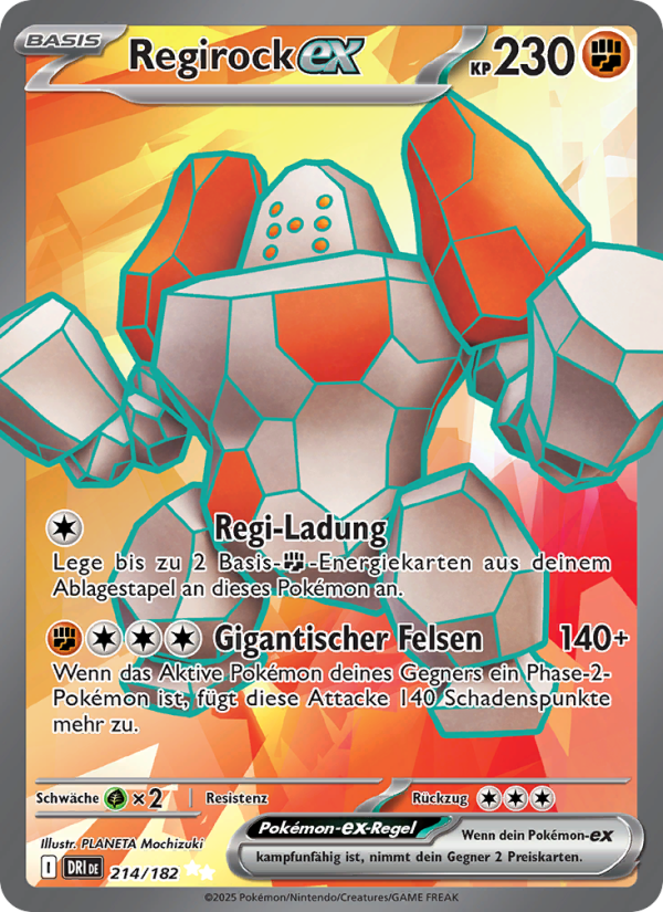 Regirock-ex 214 — Destined Rivals (German Pokémon TCG card)