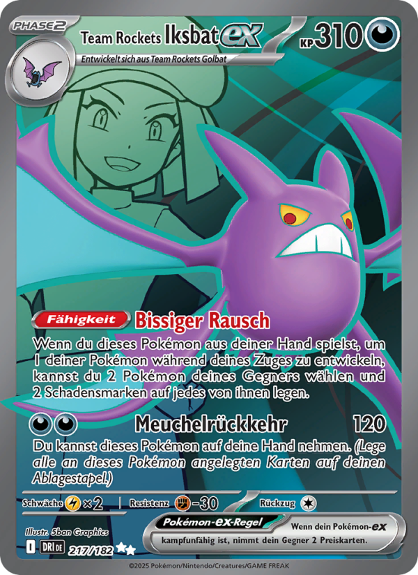 Team Rockets Iksbat-ex 217 — Destined Rivals (German Pokémon TCG card)