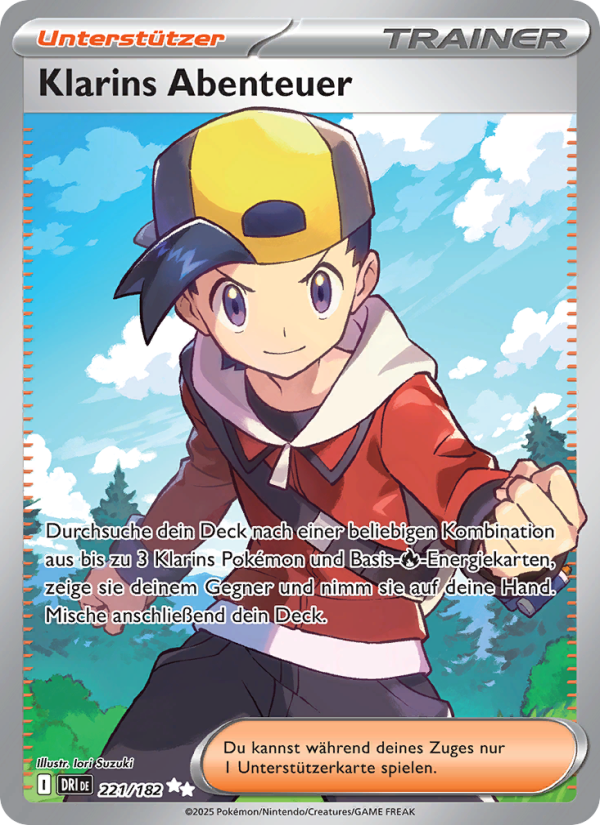 Klarins Abenteuer 221 — Destined Rivals (German Pokémon TCG card)