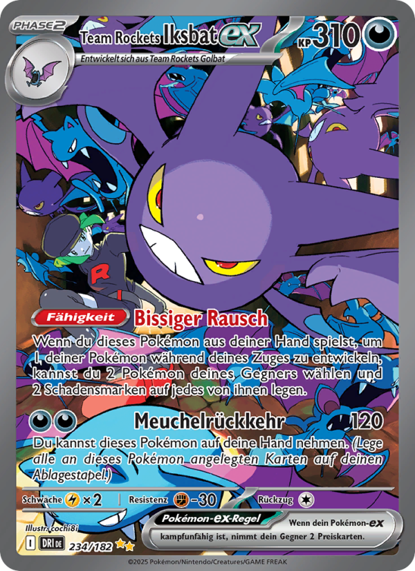 Team Rockets Iksbat-ex 234 — Destined Rivals (German Pokémon TCG card)