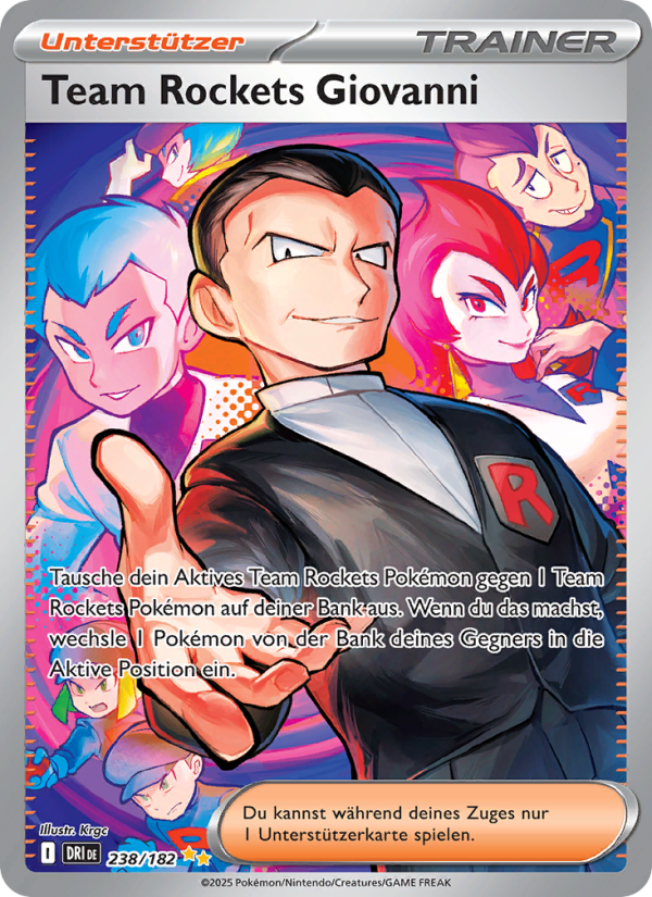 Team Rockets Giovanni 238 — Destined Rivals (German Pokémon TCG card)
