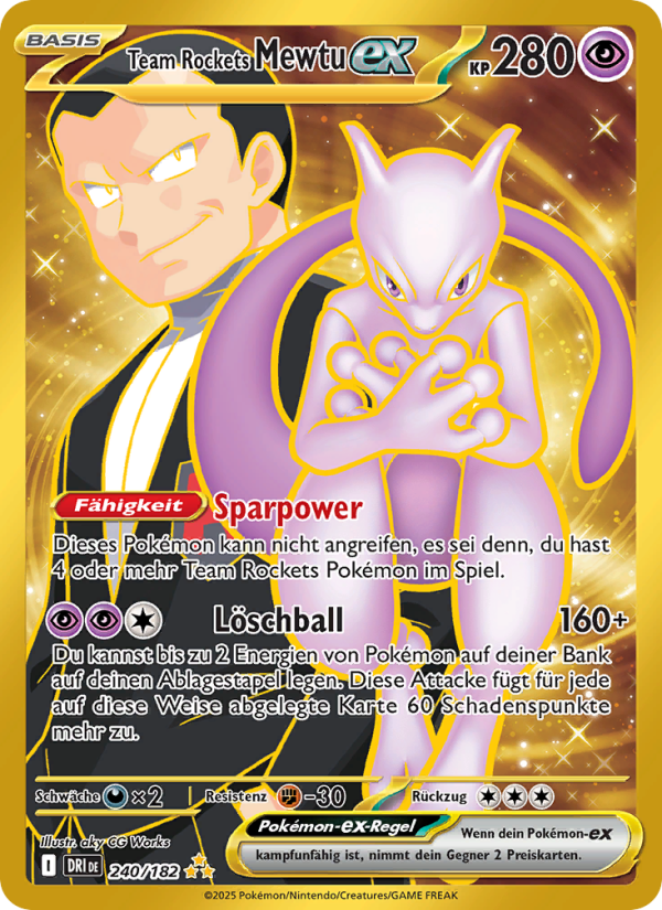Team Rockets Mewtu-ex 240 — Destined Rivals (German Pokémon TCG card)