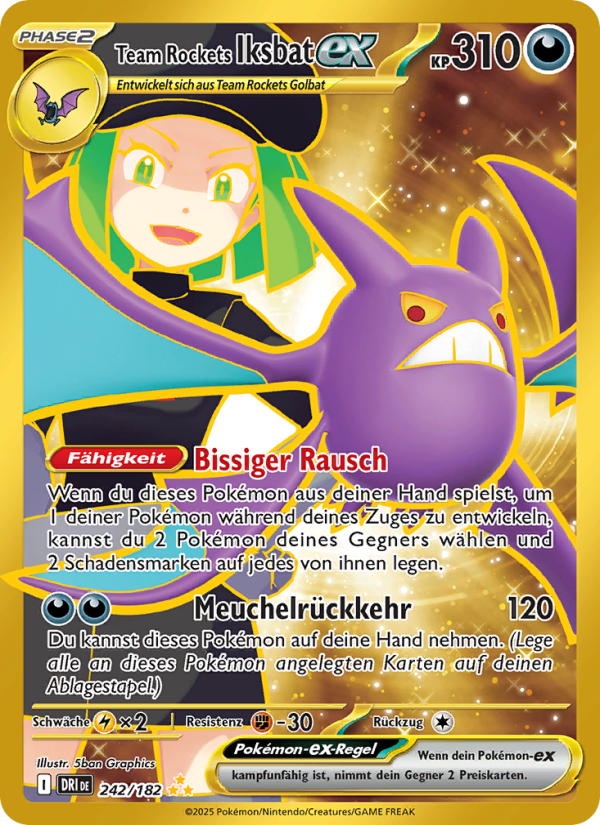 Team Rockets Iksbat-ex 242 — Destined Rivals (German Pokémon TCG card)