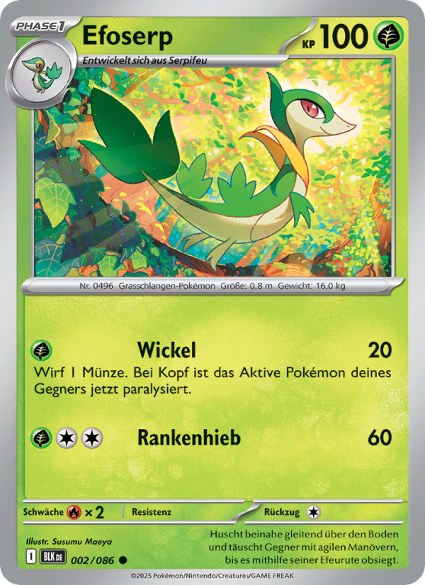 Efoserp 002 — Schwarze Blitze (German Pokémon TCG card)