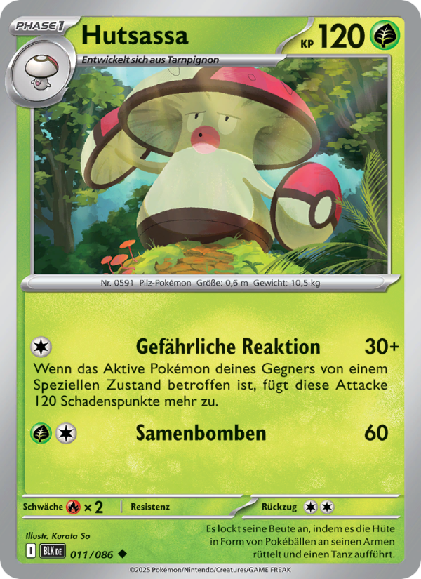Hutsassa 011 — Schwarze Blitze (German Pokémon TCG card)