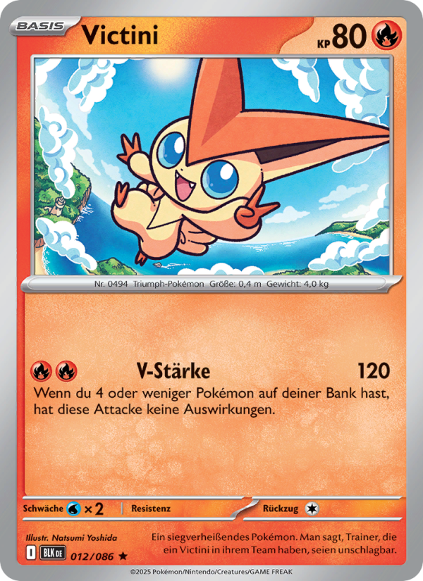 Victini 012 — Schwarze Blitze (German Pokémon TCG card)