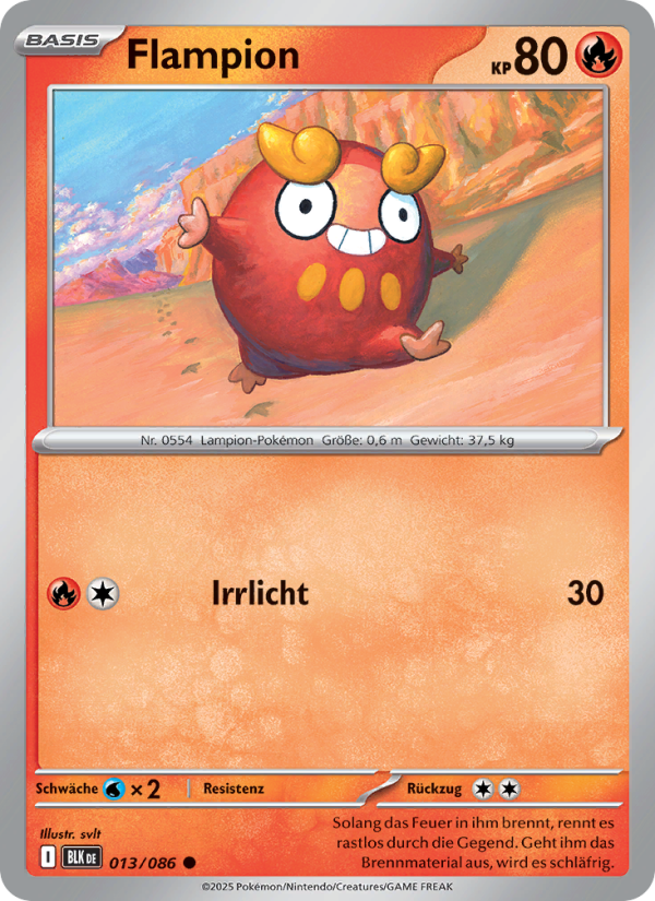 Flampion 013 — Schwarze Blitze (German Pokémon TCG card)