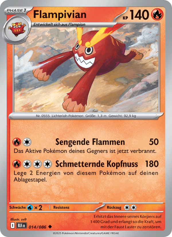 Flampivian 014 — Schwarze Blitze (German Pokémon TCG card)