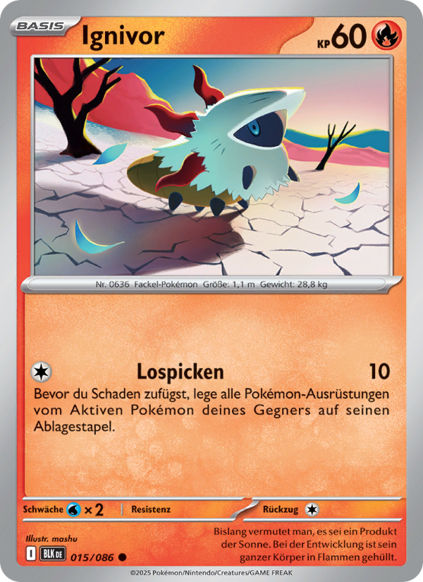 Ignivor 015 — Schwarze Blitze (German Pokémon TCG card)