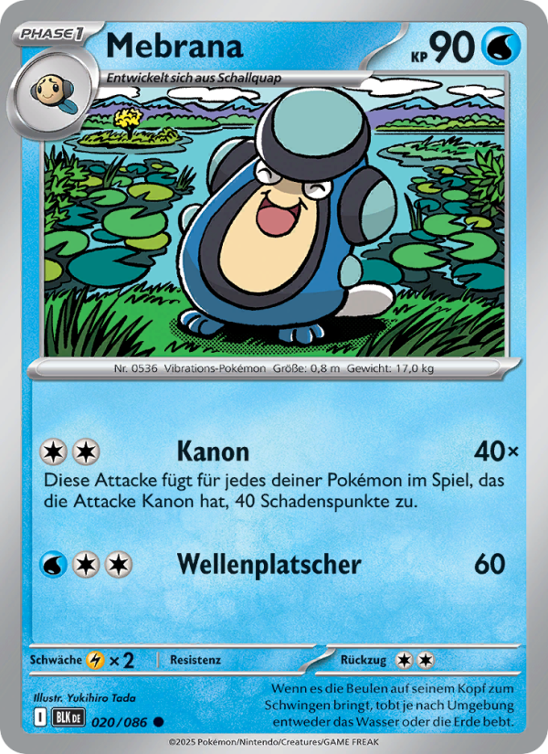 Mebrana 020 — Schwarze Blitze (German Pokémon TCG card)