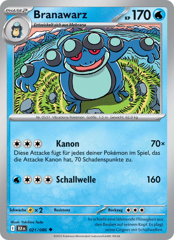 Branawarz 021 — Schwarze Blitze (German Pokémon TCG card)