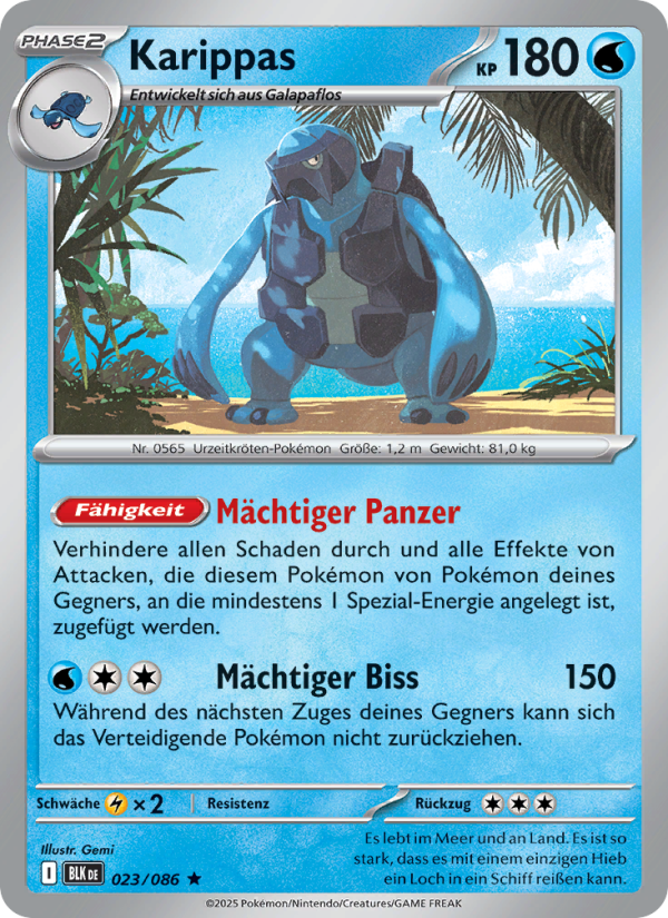 Karippas 023 — Schwarze Blitze (German Pokémon TCG card)