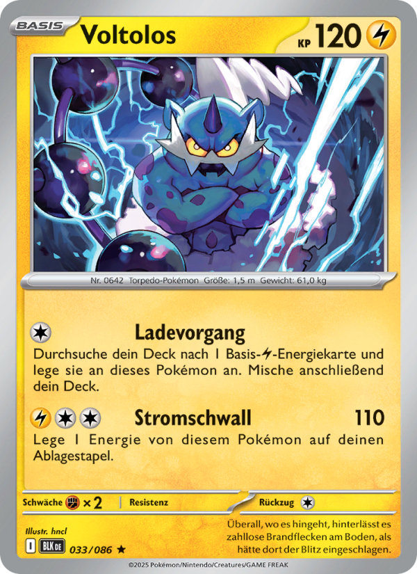 Voltolos 033 — Schwarze Blitze (German Pokémon TCG card)