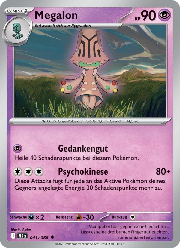 Megalon 041 — Schwarze Blitze (German Pokémon TCG card)