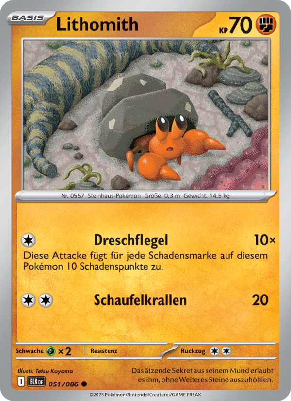Lithomith 051 — Schwarze Blitze (German Pokémon TCG card)
