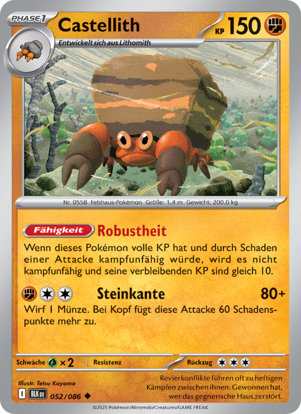 Castellith 052 — Schwarze Blitze (German Pokémon TCG card)